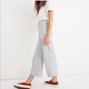 Emmett Wide-Leg Crop Pants Button Front